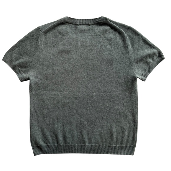 Quince 100% Mongolian Cashmere Short Sleeve Crewneck Sweater - Heather Gray - Picture 7 of 8